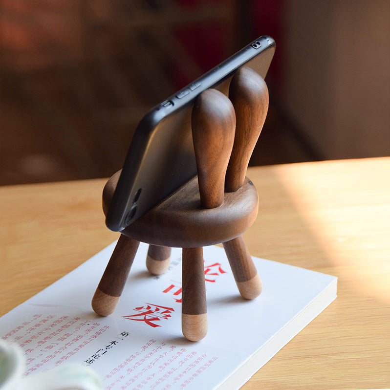 Houten Telefoonhouder - Creatief Minimalistisch Design voor Bureau
