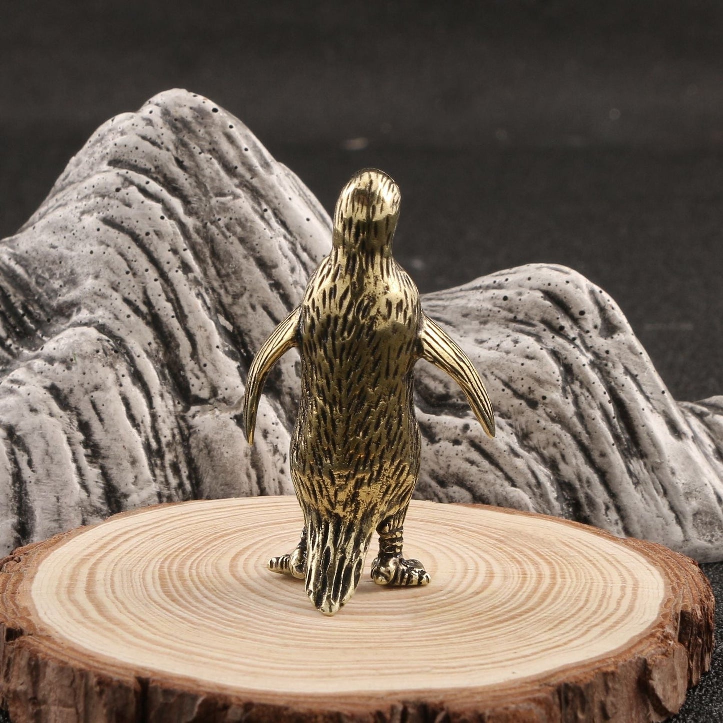 Keizerpinguïn Beeldje in Bronskleurig Koper – Metalen Dieren Decoratie 5cm