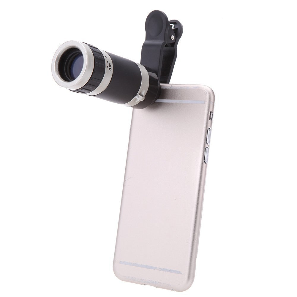 Telelens 8x voor Smartphone – Optisch Glas – Clip-On