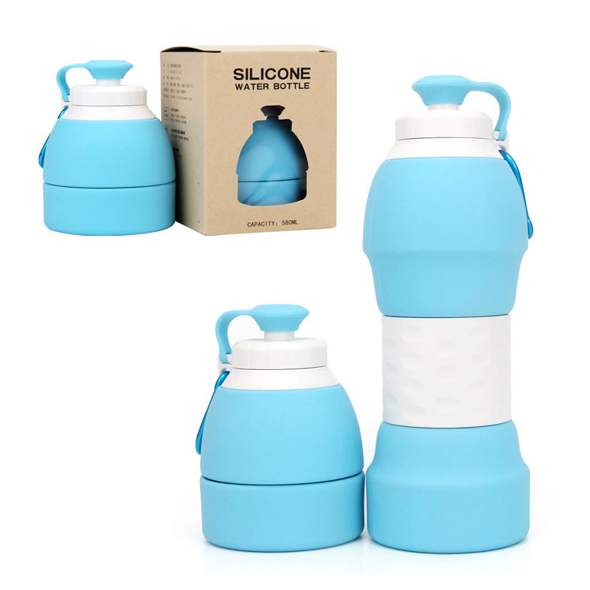 Opvouwbare Siliconen Waterfles 580ml - Ideaal voor Reizen en Sporten