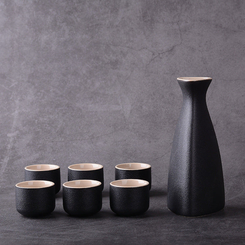 Japans Sake Complete Set - Keramiek - Vintage Look - 6 Cups
