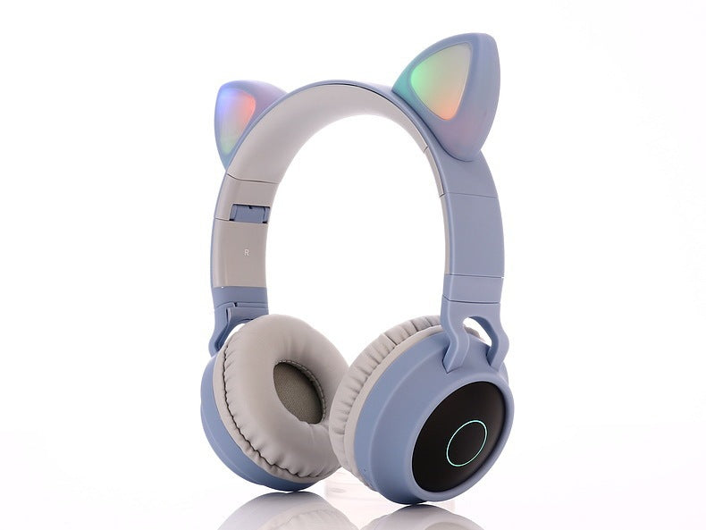 Draadloze Bluetooth 5.0 Koptelefoon met Kattenoren en LED-lichtjes voor Kinderen