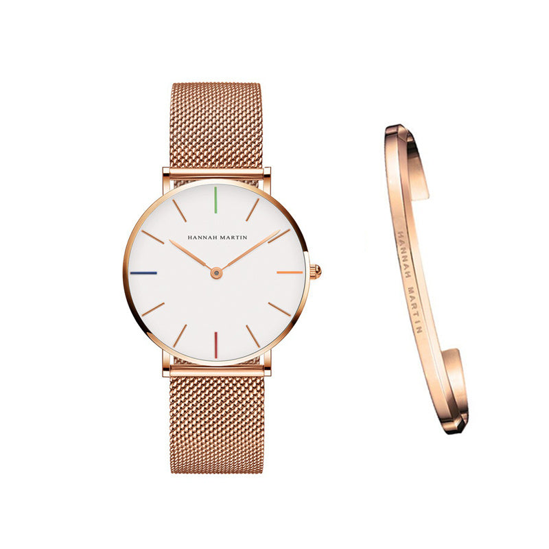 Dames horloge – roestvrij staal mesh – waterdicht – 36mm – quartz