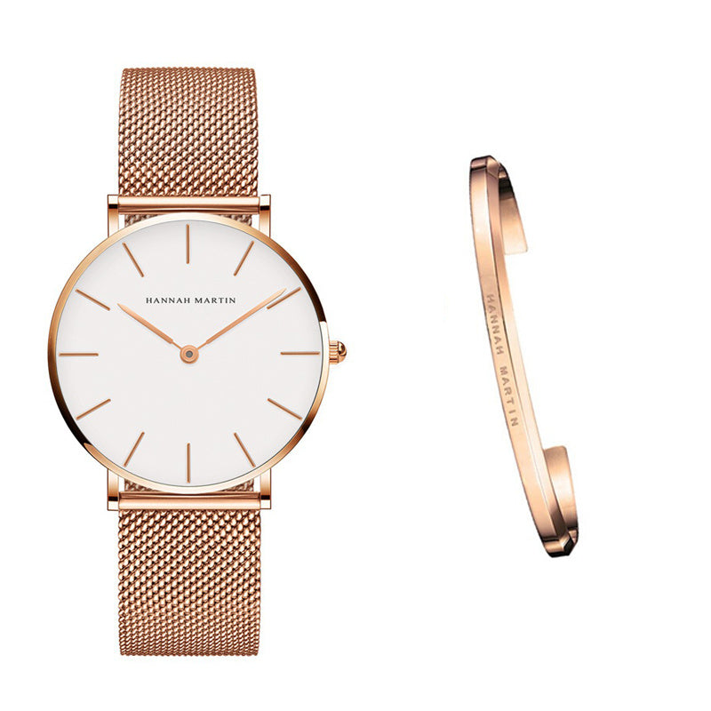 Dames horloge – roestvrij staal mesh – waterdicht – 36mm – quartz