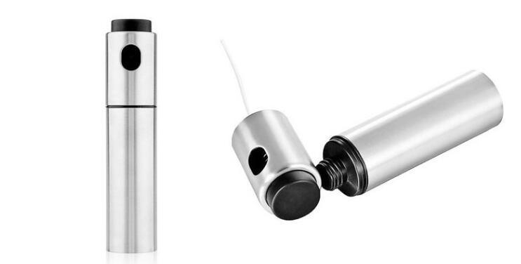 Glazen olie- en azijnsprayfles - 100 ml - RVS en glas - Fijn vernevelend