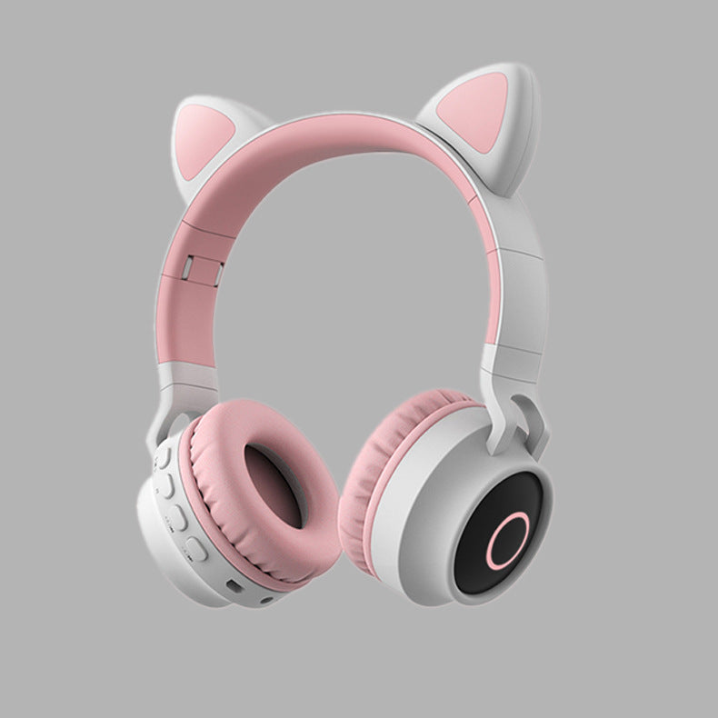 Draadloze Bluetooth 5.0 Koptelefoon met Kattenoren en LED-lichtjes voor Kinderen