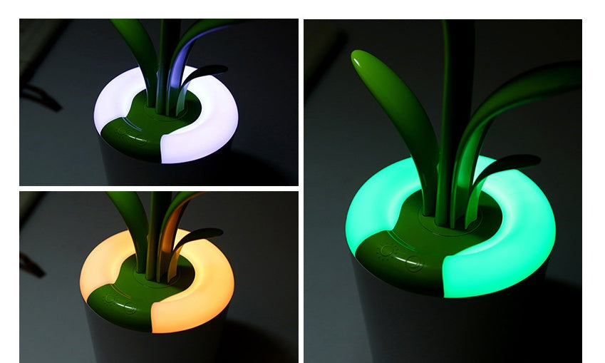 LED Bureaulamp Plantvorm - Oplaadbaar - USB - Dimbaar - Nachtlampje