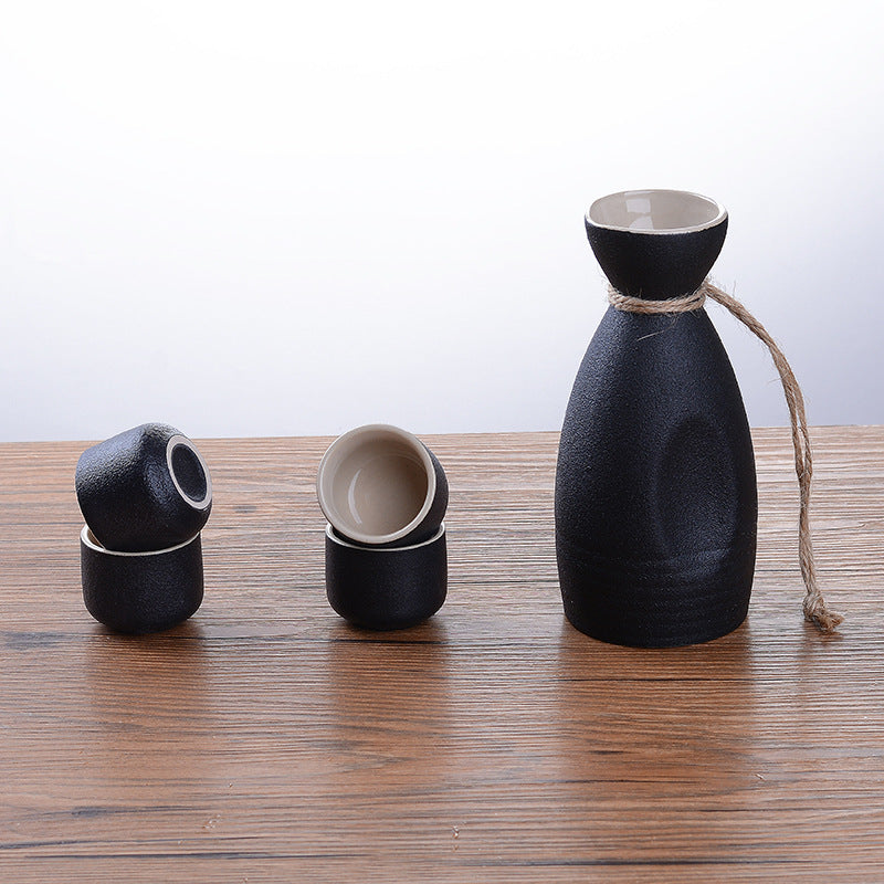 Japans Sake Complete Set - Keramiek - Vintage Look - 6 Cups