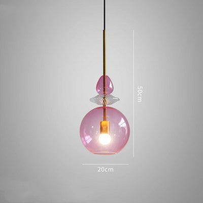 Glazen hanglamp bar - kleurrijk design - LED - verstelbare hoogte - modern