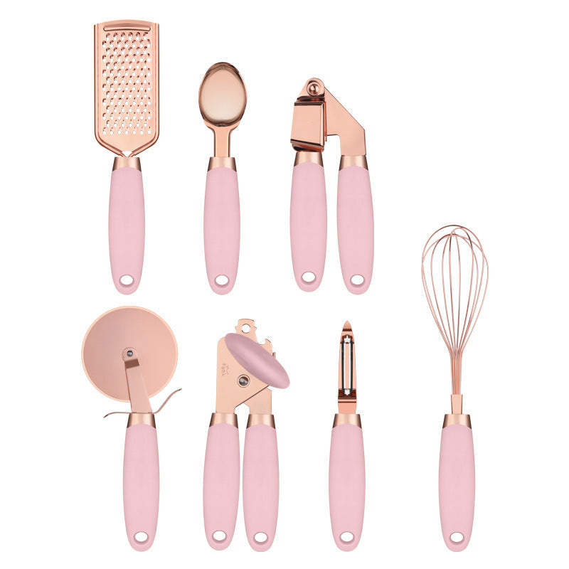 Keukengerei Set 7-delig – RVS & Koper – Antislip Handvat – Elegant Design