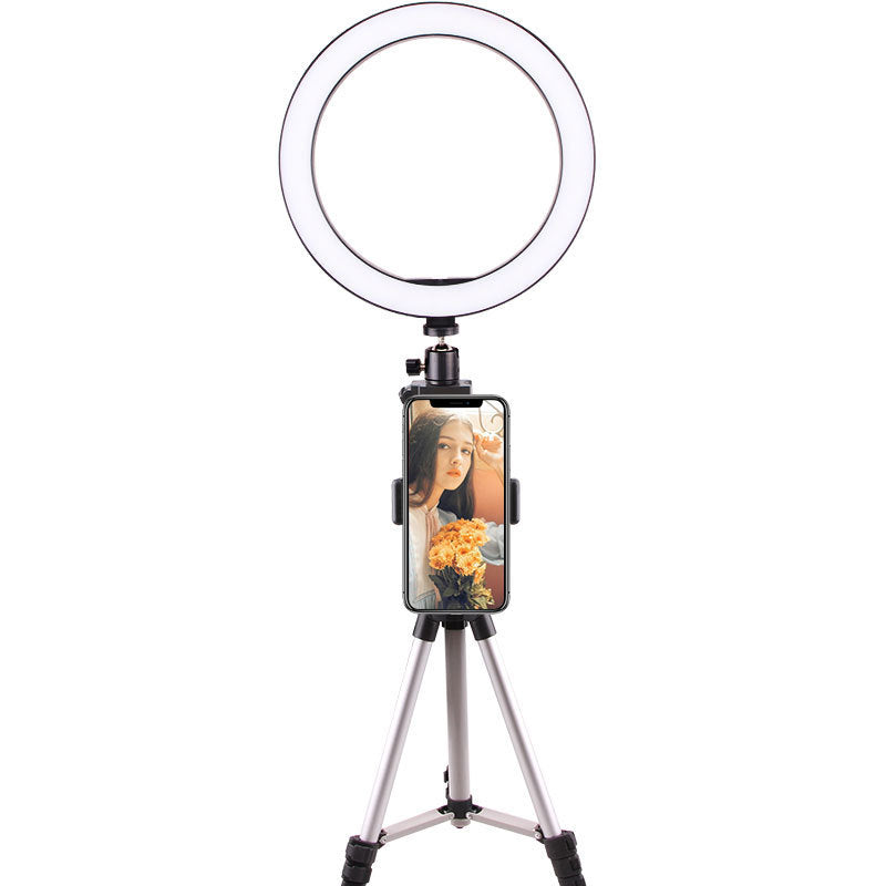 Selfie video ringlamp met statief en Bluetooth afstandsbediening – 26cm, LED - verstelbaar licht
