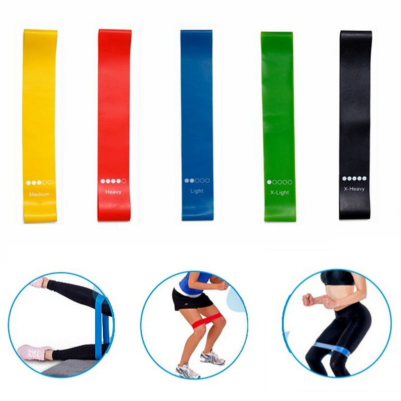 FitBands - Fitness Weerstandsbanden Set - Elastische Trainingsbanden - 5 Sterktes