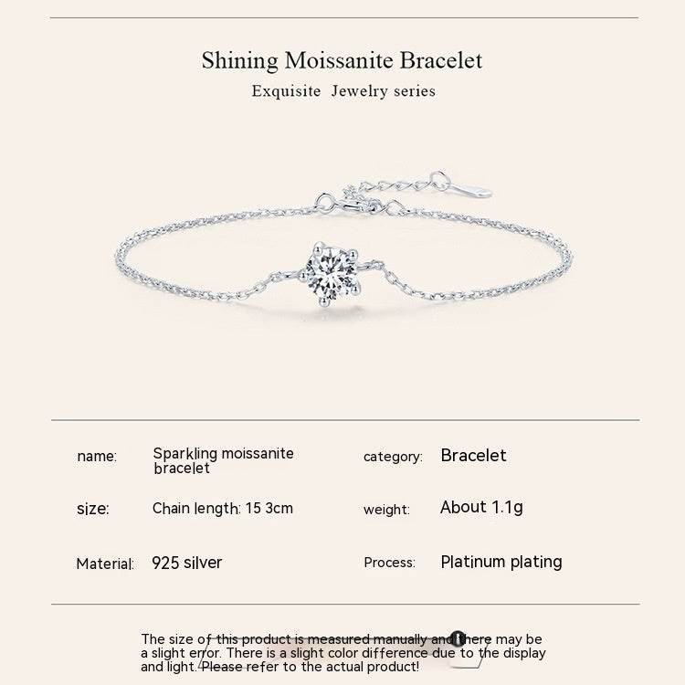 Dames Armband Zilver 925 met Moissaniet - Luxe Klauwzetting - Elegant Design