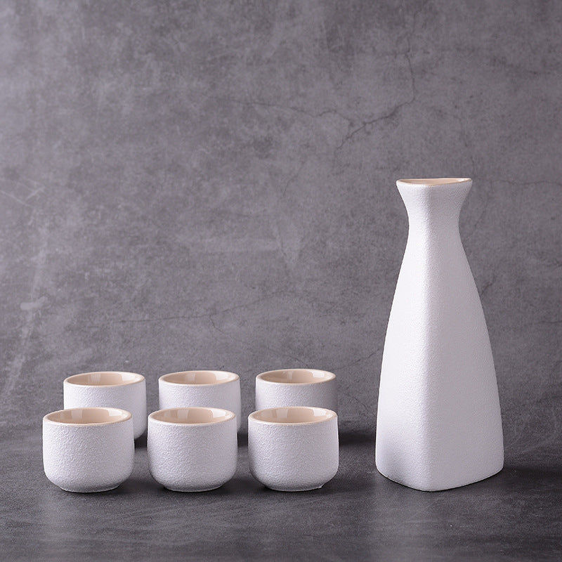 Japans Sake Complete Set - Keramiek - Vintage Look - 6 Cups