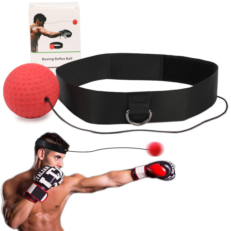Boks Reflexbal Trainingsset – Verstelbare Hoofdband & Rode Stuiterbal – Snelheid & Reactie