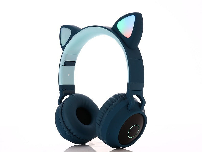 Draadloze Bluetooth 5.0 Koptelefoon met Kattenoren en LED-lichtjes voor Kinderen
