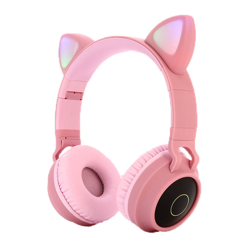Draadloze Bluetooth 5.0 Koptelefoon met Kattenoren en LED-lichtjes voor Kinderen