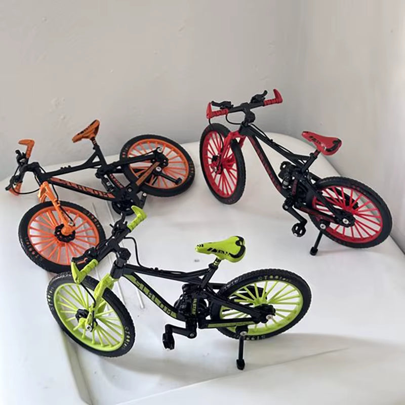 1:10 Mini Finger Mountain Bike Diecast Model Alloy Bicycle Simulation Collection Die Casting Racing Metal Bike Toys for Boy