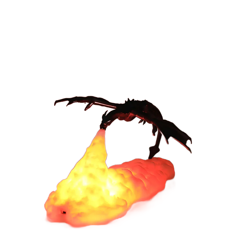 3D Geprinte Vuur Draak Nachtlamp - LED USB Oplaadbaar, Sfeerverlichting
