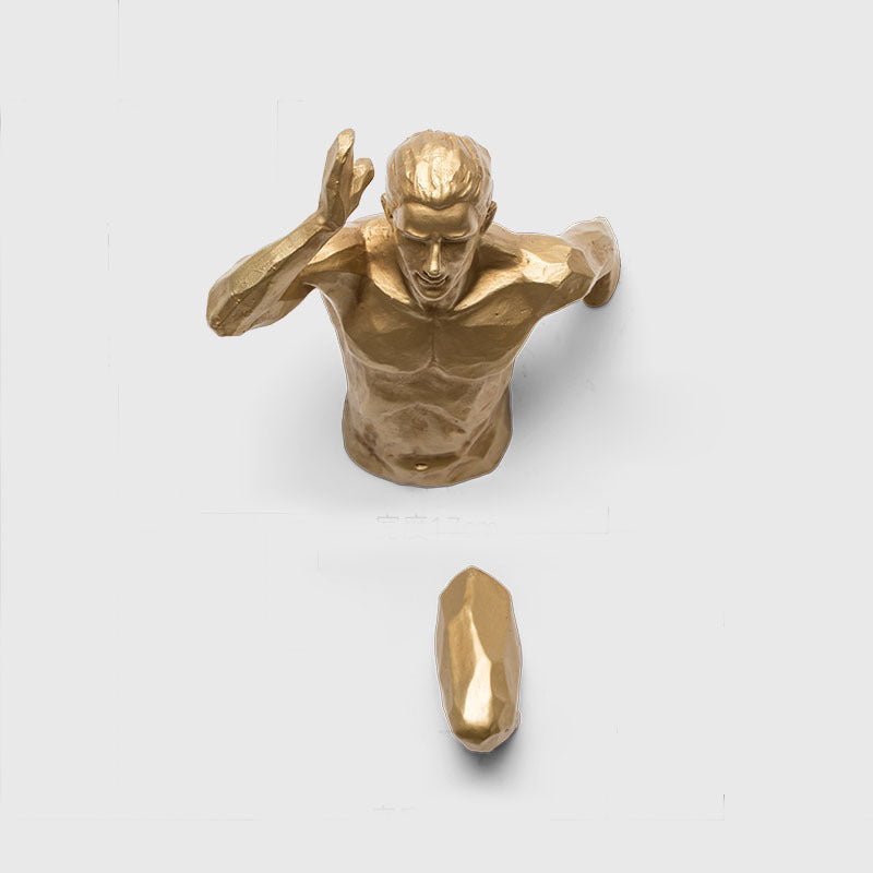 Moderne wanddecoratie beeld - abstracte lopende figuur in hars