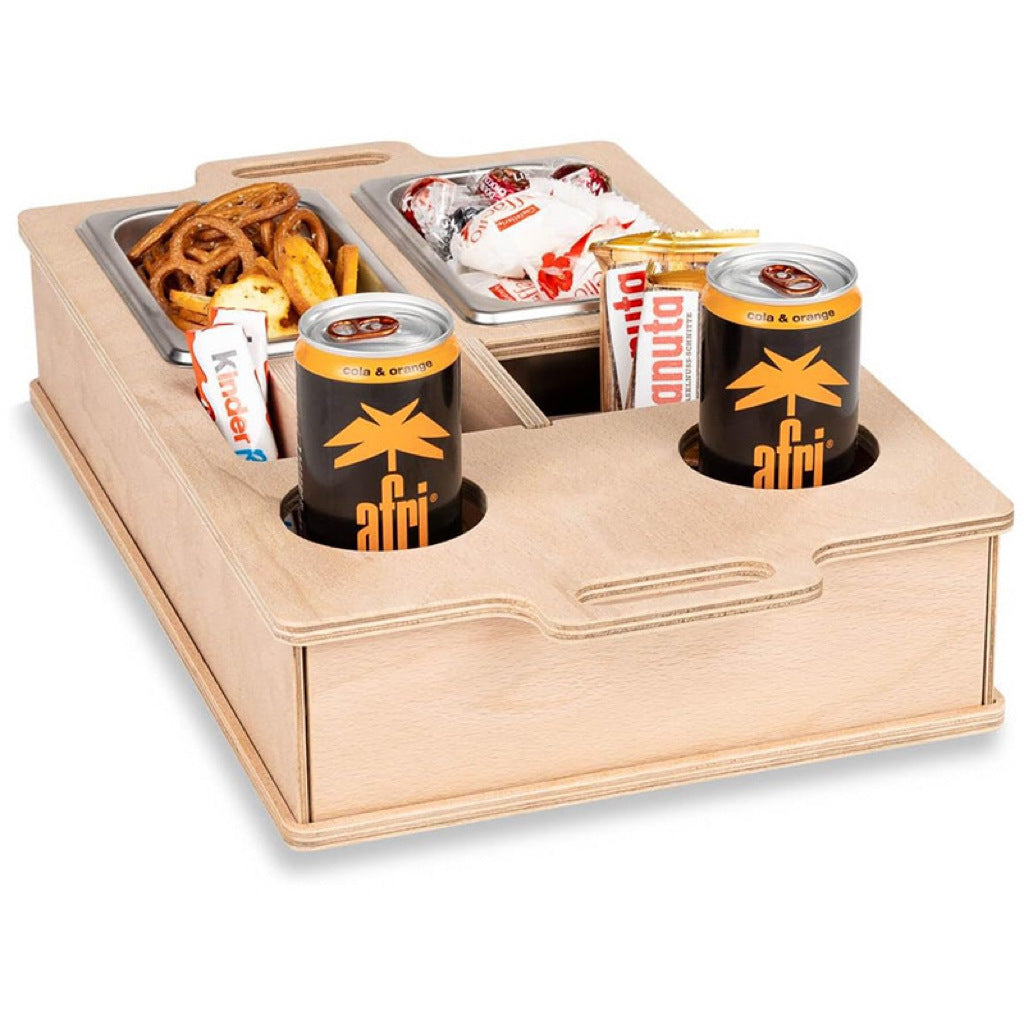 Houten Sofa Butler Snack- en Drankhouder – Natuurlijke Organizer 42x27cm