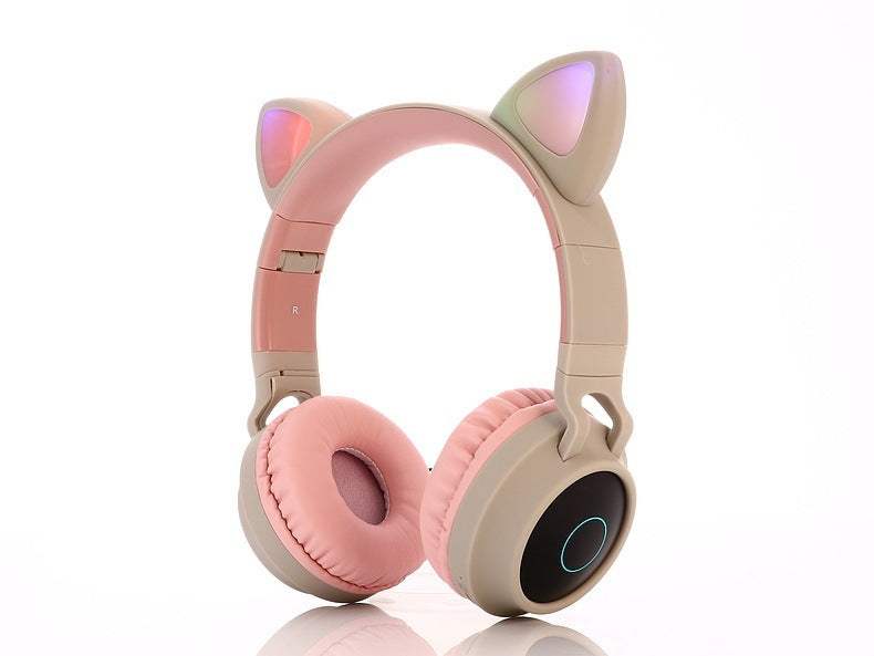 Draadloze Bluetooth 5.0 Koptelefoon met Kattenoren en LED-lichtjes voor Kinderen