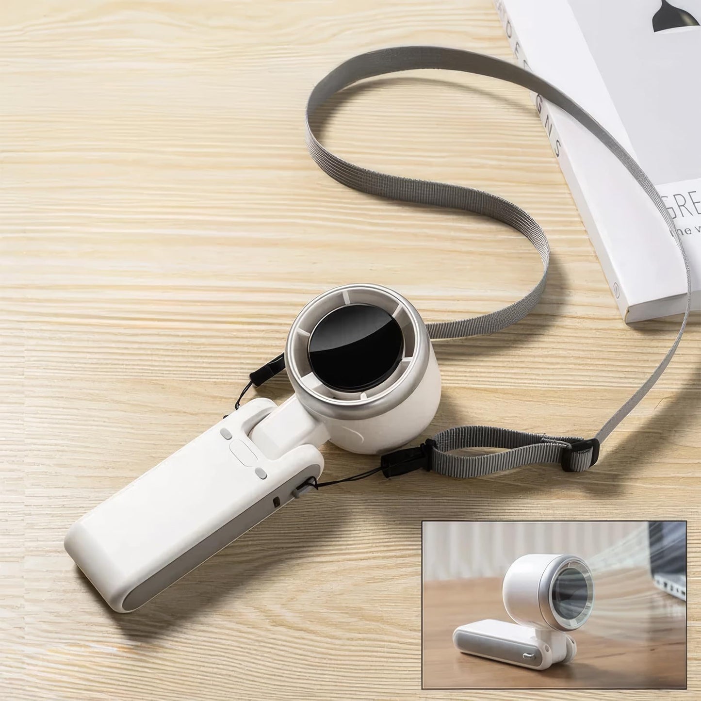 Draagbare Opvouwbare Mini Ventilator – 180° Kantelbaar, Krachtige Turbo, USB-C, Stil
