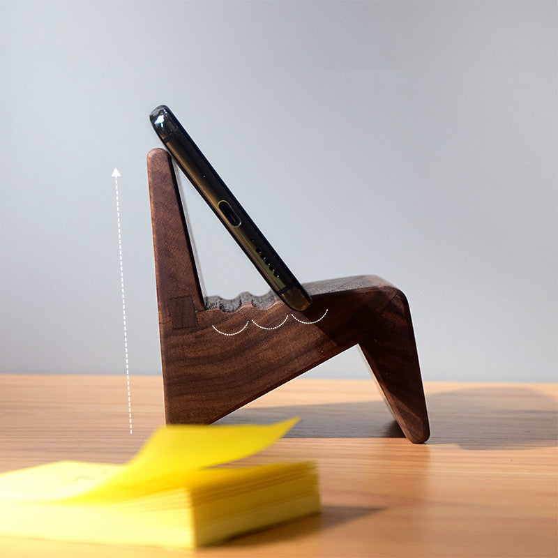 Houten Telefoonhouder - Creatief Minimalistisch Design voor Bureau