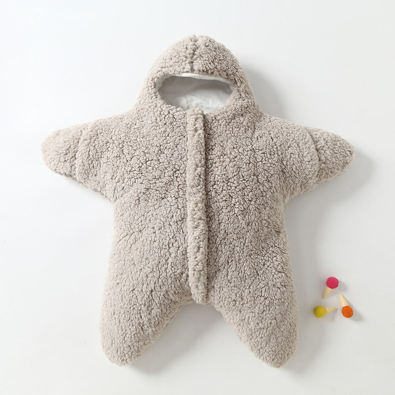 Stervormige baby slaapzak met capuchon – katoen/kasjmier – winter – 0-1 jaar