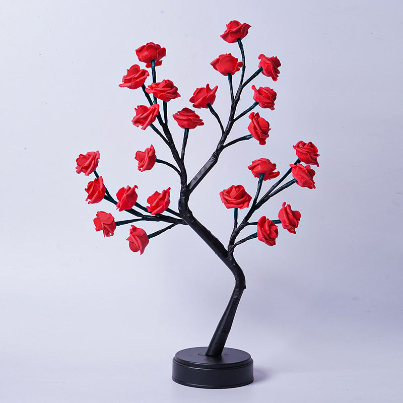 Tafellamp Bloemenboom Rozen LED USB - Sfeerverlichting Decoratie - Kleurrijk