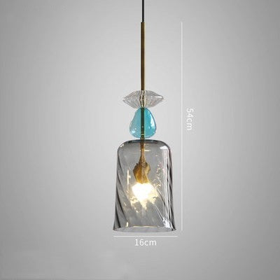 Glazen hanglamp bar - kleurrijk design - LED - verstelbare hoogte - modern