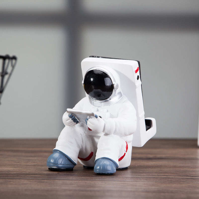 Astronaut Telefoonstandaard - Creatief Bureau Accessoire - Resin - Ruimtevaart Decoratie