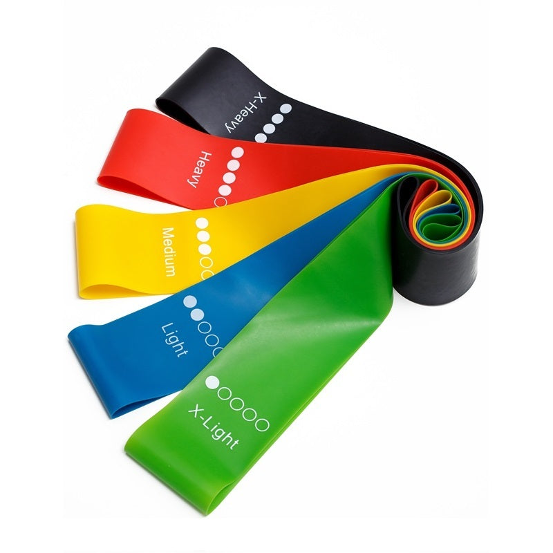 FitBands - Fitness Weerstandsbanden Set - Elastische Trainingsbanden - 5 Sterktes