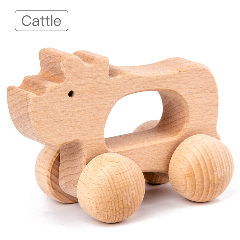 Houten Dieren Speelgoed - Educatief Grijpspeelgoed voor Peuters - Naturel Hout