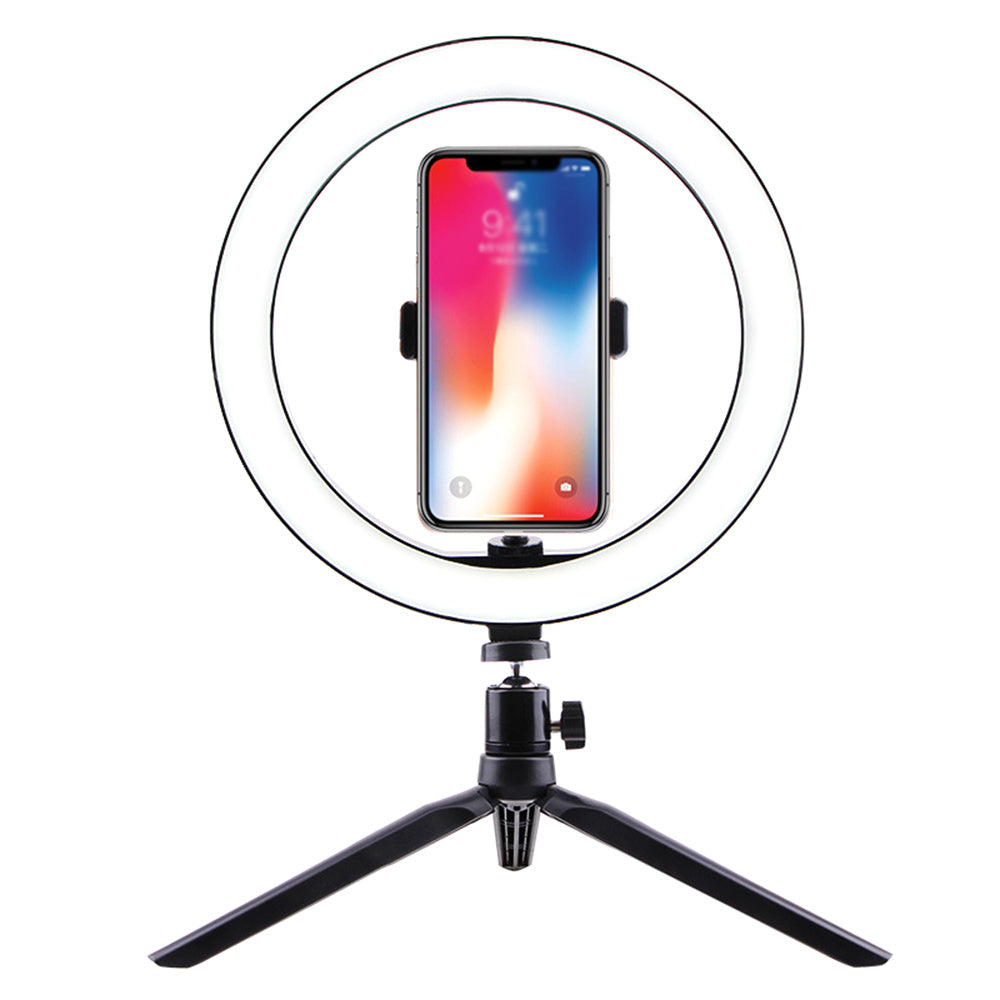 Selfie video ringlamp met statief en Bluetooth afstandsbediening – 26cm, LED - verstelbaar licht