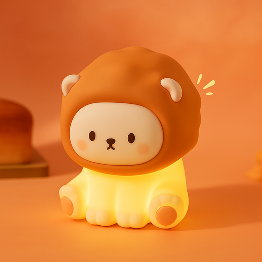 LionGlow – Dimbare Leeuw Nachtlamp voor Kinderen | Warmgeel Siliconen Slaaplicht