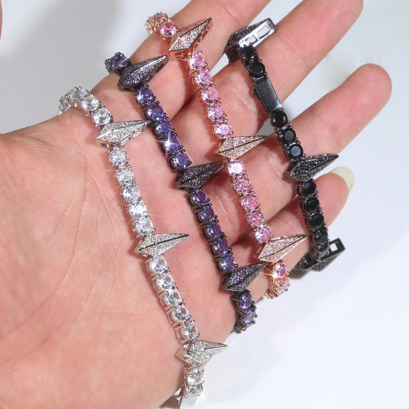 Puntige Armband met Volledig Strass – Punk Stijl - Zirkonia
