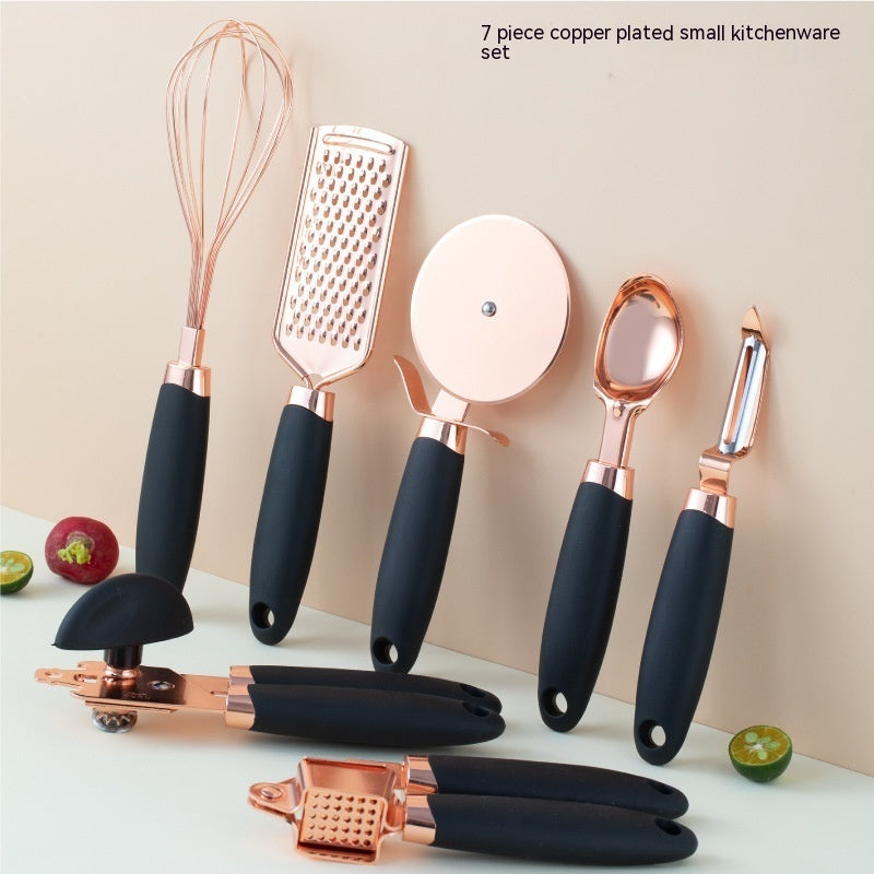 Keukengerei Set 7-delig – RVS & Koper – Antislip Handvat – Elegant Design