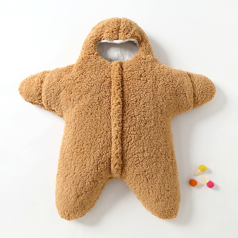 Stervormige baby slaapzak met capuchon – katoen/kasjmier – winter – 0-1 jaar