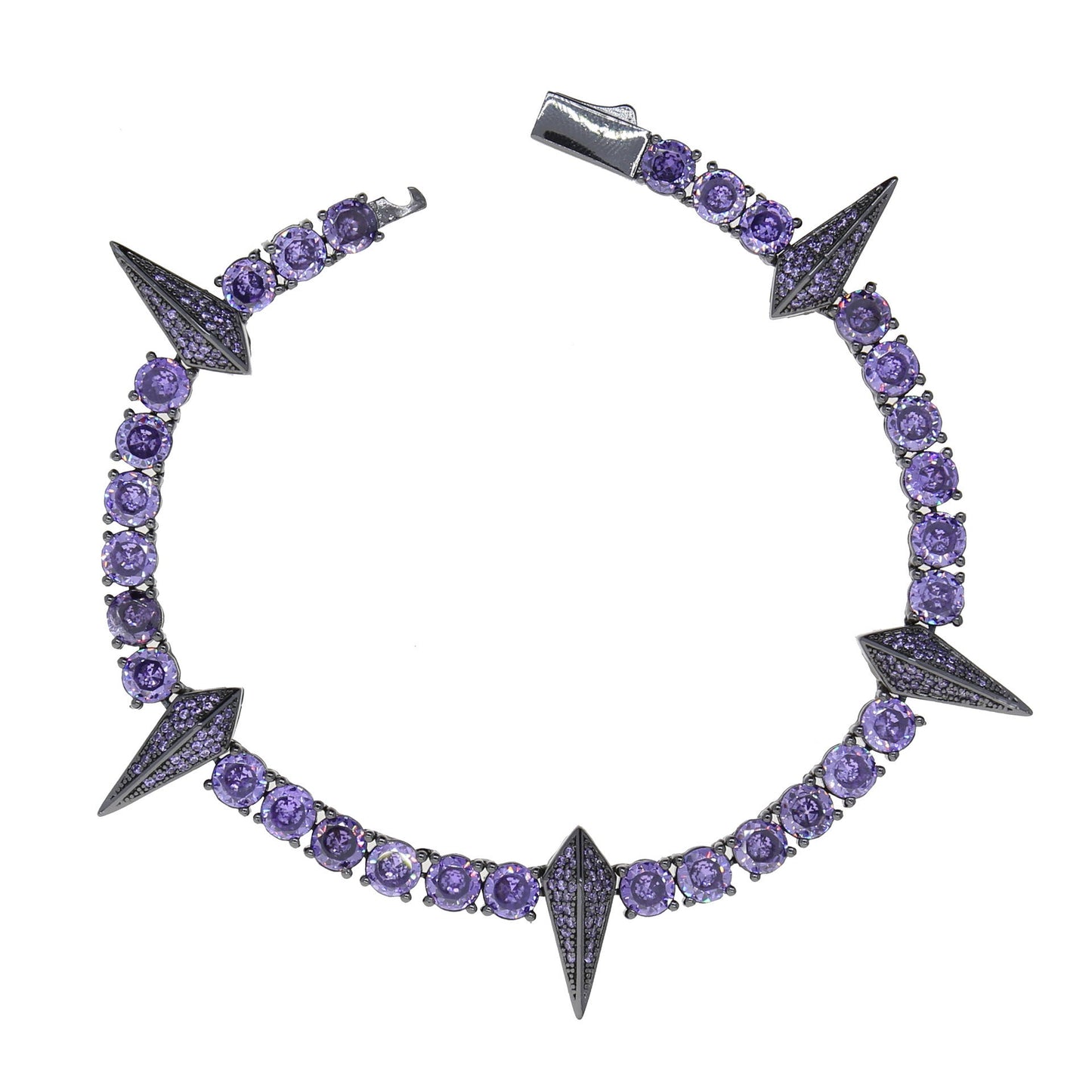 Puntige Armband met Volledig Strass – Punk Stijl - Zirkonia