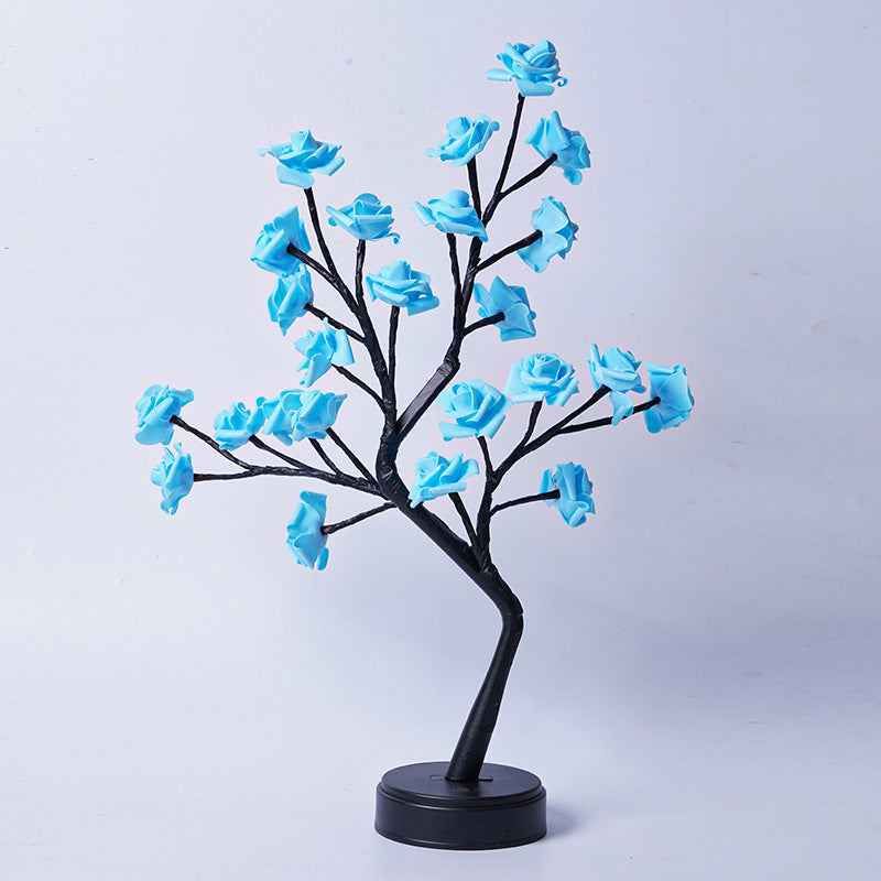 Tafellamp Bloemenboom Rozen LED USB - Sfeerverlichting Decoratie - Kleurrijk