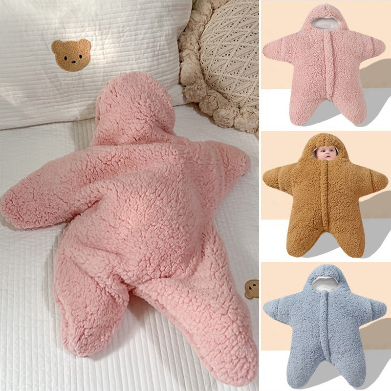 Stervormige baby slaapzak met capuchon – katoen/kasjmier – winter – 0-1 jaar