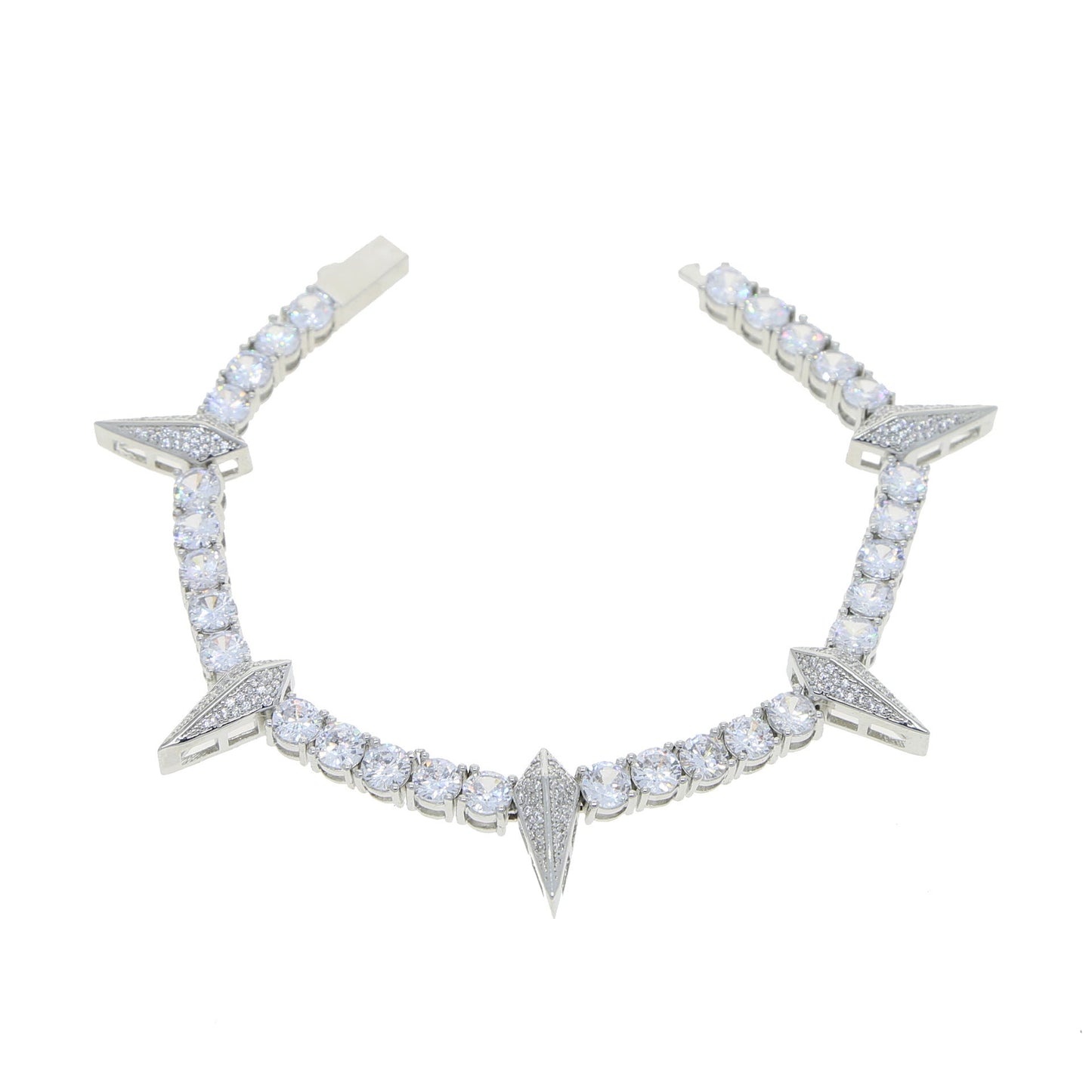 Puntige Armband met Volledig Strass – Punk Stijl - Zirkonia