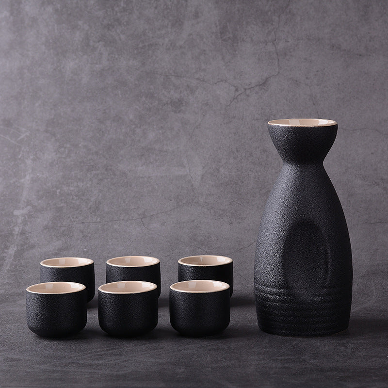 Japans Sake Complete Set - Keramiek - Vintage Look - 6 Cups
