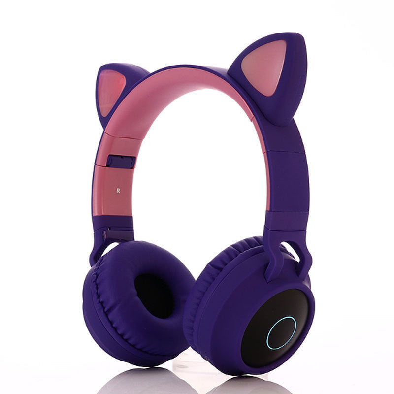Draadloze Bluetooth 5.0 Koptelefoon met Kattenoren en LED-lichtjes voor Kinderen