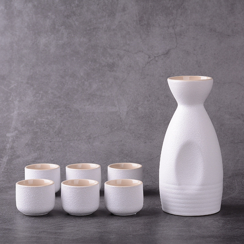 Japans Sake Complete Set - Keramiek - Vintage Look - 6 Cups