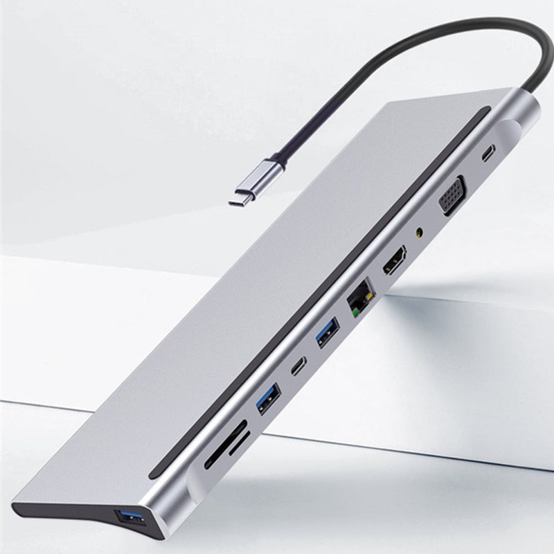 Snelle 11-in-1 USB-C laptop docking station met HDMI, Ethernet en SD-kaartlezer