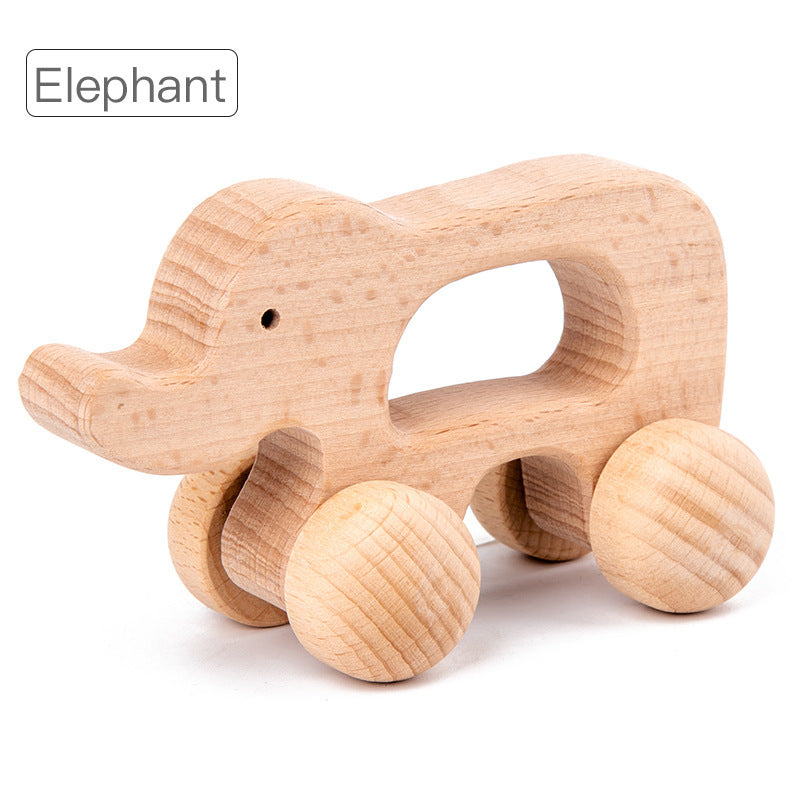 Houten Dieren Speelgoed - Educatief Grijpspeelgoed voor Peuters - Naturel Hout