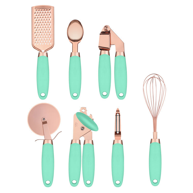 Keukengerei Set 7-delig – RVS & Koper – Antislip Handvat – Elegant Design