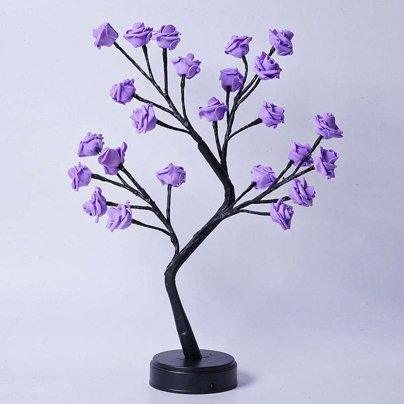 Tafellamp Bloemenboom Rozen LED USB - Sfeerverlichting Decoratie - Kleurrijk